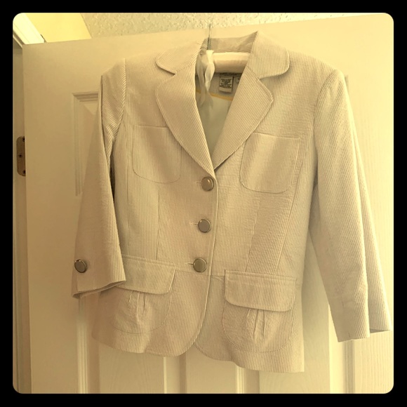 Blazer grey and white striped - Picture 1 of 2